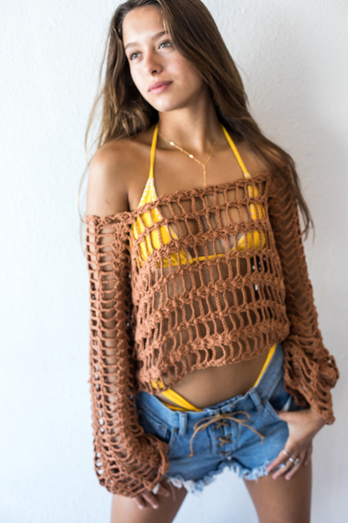 Bahiana Crochet Sweater in Cooper