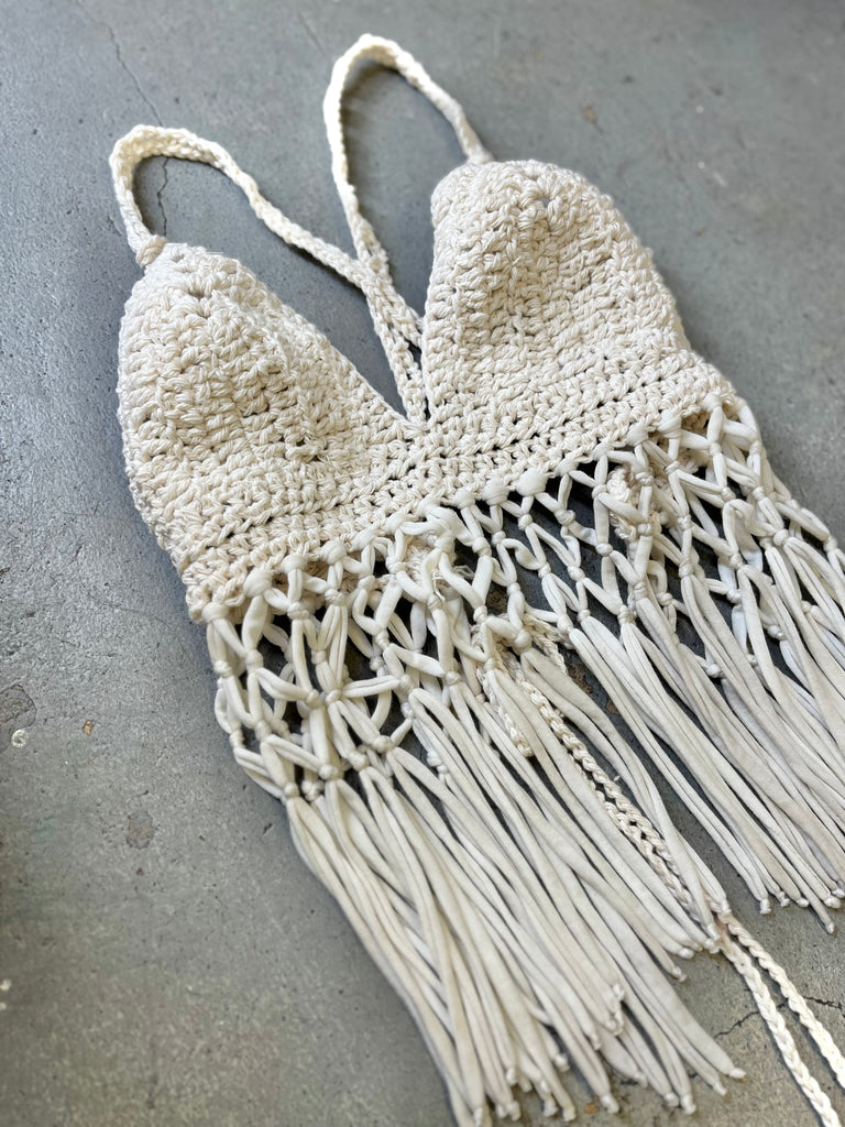 Coachella crochet top in off white