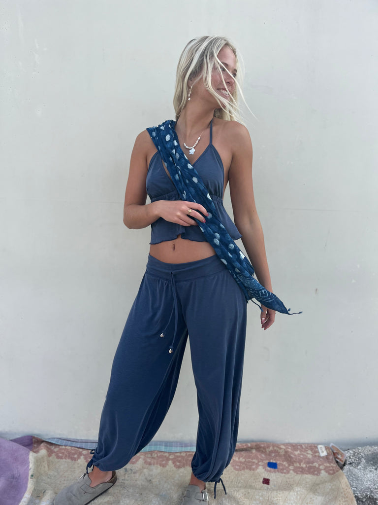 Indigo Barrel Oversized Pants