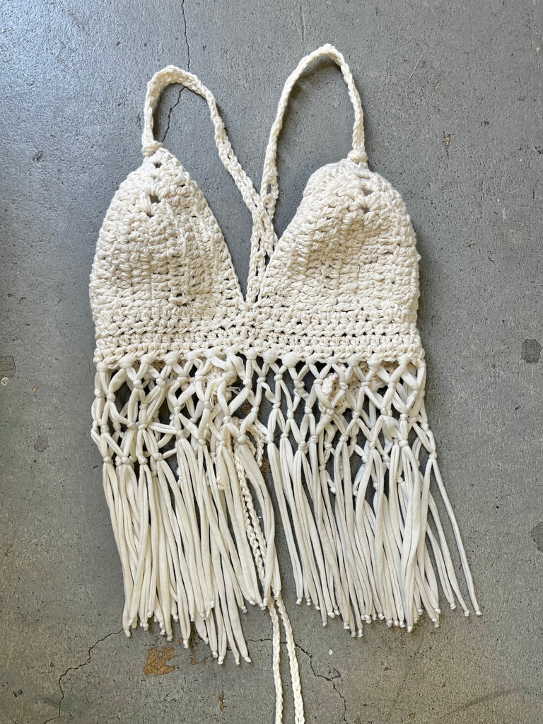 Coachella crochet top in off white